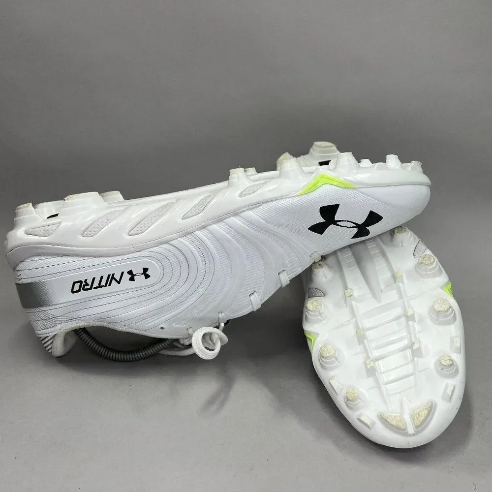 Under Armour Nitro Football Cleats Mens Size 15 White Black Athletic Performance